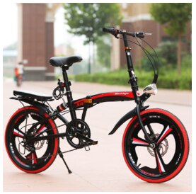 Folding Bicycle 20-Inch Speed Change Three-Knife Disc Brake Men And Women Ultra-Light Students Portable Small Bicycle