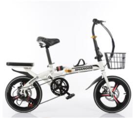 Folding Bicycle 16-Inch Three-Knife Single-Speed Disc Brake Men And Women Ultra-Light Student Portable Bicycle