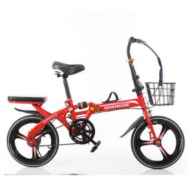 Folding Bicycle 16-Inch Three-Knife Single-Speed Disc Brake Men And Women Ultra-Light Student Portable Bicycle