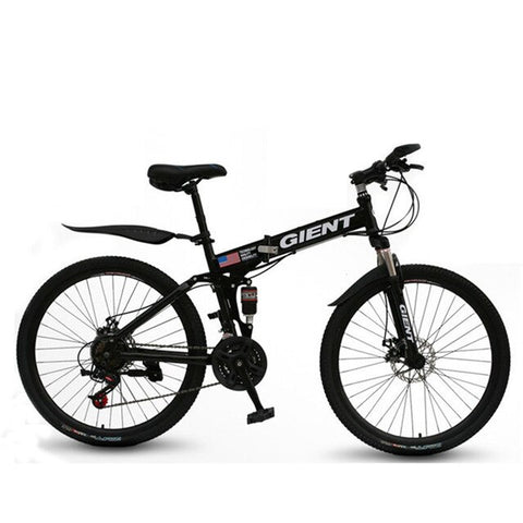 Mountain Folding Bike Bicycle 21 Speed 26 Inch Double Shock Absorption Shifting One Wheel Adult Men and Women