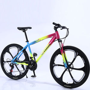 Mountain Bike Man Student One Round Six Knife Youth Racing Women Speed Double Disc Brakes Shock Off Road Adult Bicycle