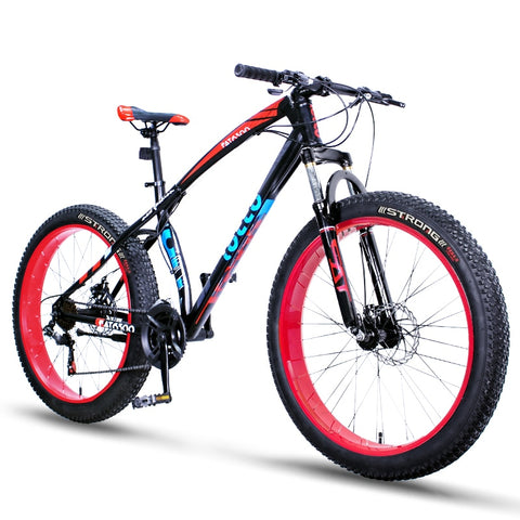 26-inch off-road beach mountain snow bike bicycle ultra-wide tires bicycles double-disc brakes women and men biking