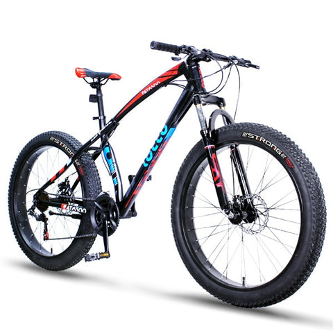 26-inch off-road beach mountain snow bike bicycle ultra-wide tires bicycles double-disc brakes women and men biking