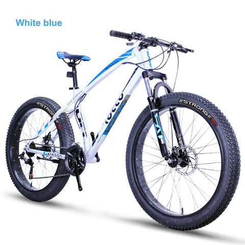 26-inch off-road beach mountain snow bike bicycle ultra-wide tires bicycles double-disc brakes women and men biking