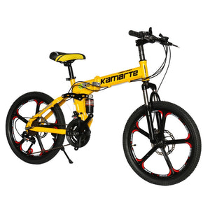 20inch folding mountain bike 21 speed Children's bicycle Two-disc brake Lady bike 5 knife wheel and Spoke wheel folding bicycle