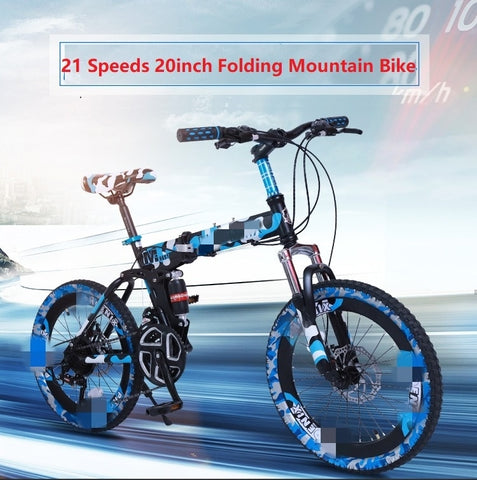 21 Speeds 20"Mountain Folding Bike Mini Bicicleta Plegable Mountain Bike20 Mountain Bicycle City Bicicletas Kids Bike camouflage