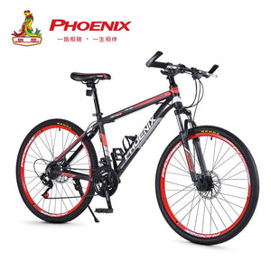 Phoenix 24"26''Mountain Bike 21/27 Speed Mens Women Steel Bicycle  MTB Suspension Fork Bicycle Student off-road Cycling Bike