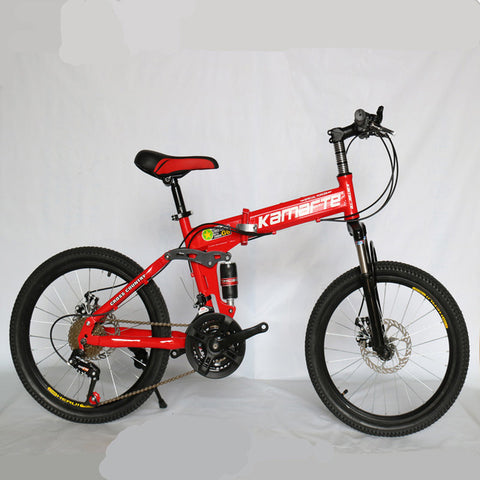 20inch folding mountain bike 21 speed Children's bicycle Two-disc brake Lady bike 5 knife wheel and Spoke wheel folding bicycle