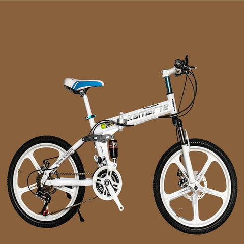 20inch folding mountain bike 21 speed Children's bicycle Two-disc brake Lady bike 5 knife wheel and Spoke wheel folding bicycle