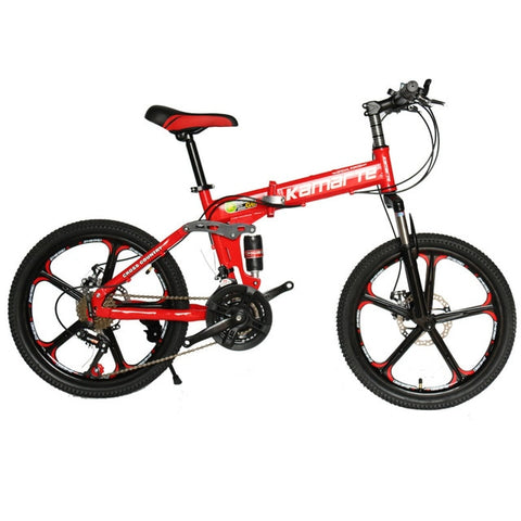 20inch folding mountain bike 21 speed Children's bicycle Two-disc brake Lady bike 5 knife wheel and Spoke wheel folding bicycle