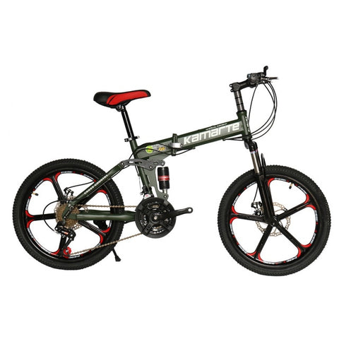 20inch folding mountain bike 21 speed Children's bicycle Two-disc brake Lady bike 5 knife wheel and Spoke wheel folding bicycle