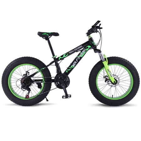 wolf's fang mountain bike 21 speed 2.0 inch bicycle Road bike Fat Bike  Mechanical Disc Brake Women and children  bicycles