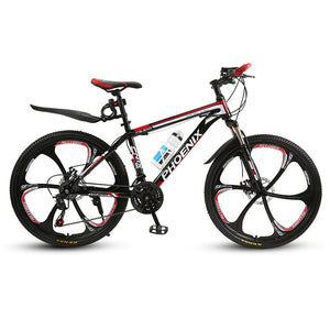 Phoenix adult shock mountain bike 27 speed double disc brakes for men and women students off-road bicycle