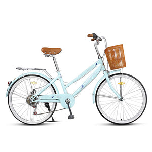 FOREVER Shuttle Ladies Bicycle High-Carbon Steel Frame for Students Commuters Princess City Bike Commuting Bike for Women 24inch