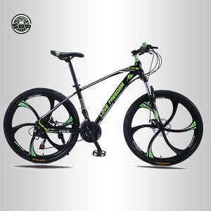 Love Freedom 21 Speed Mountain Bike 26-Inch High-Carbon Steel Dual Disc Brakes One Wheel Speed Damping Men Women Student Bicycle