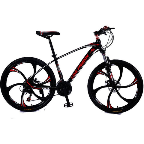 Love Freedom 21 Speed Mountain Bike 26-Inch High-Carbon Steel Dual Disc Brakes One Wheel Speed Damping Men Women Student Bicycle