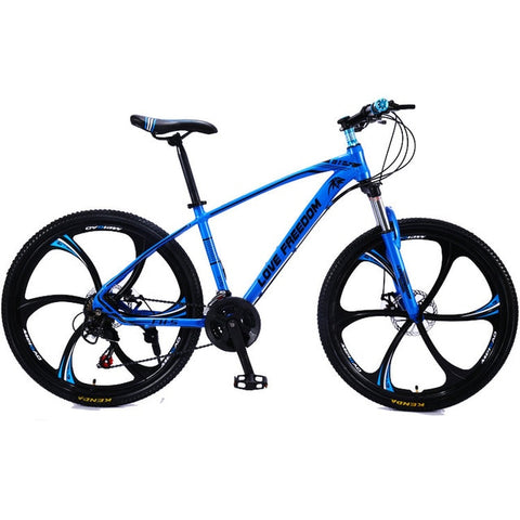 Love Freedom 21 Speed Mountain Bike 26-Inch High-Carbon Steel Dual Disc Brakes One Wheel Speed Damping Men Women Student Bicycle