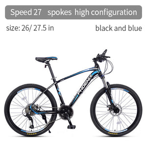 Phoenix Bicycle Motocross Micro-transfer 27 Speed Mountain Road Bike  Men Women Students Mountain Bicycle Disc Brake Racing Bike