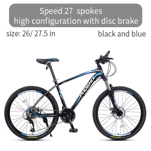 Phoenix Bicycle Motocross Micro-transfer 27 Speed Mountain Road Bike  Men Women Students Mountain Bicycle Disc Brake Racing Bike