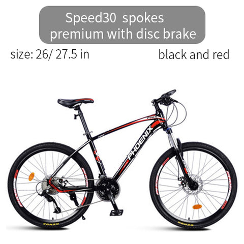 Phoenix Bicycle Motocross Micro-transfer 27 Speed Mountain Road Bike  Men Women Students Mountain Bicycle Disc Brake Racing Bike