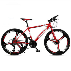 Mountain Bike Adult Men and Women 26 inch 21 Speed Double Disc Brake High Carbon Steel Frame Cross-Country Bicycle