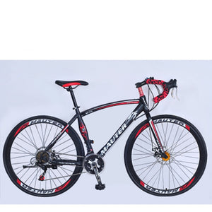 Road Bicycle Variable Speed Bisc Brake  Men and Women Students Bicycle Bend Handle Racing Bike 27-inch 30 Speed Racing Bkie