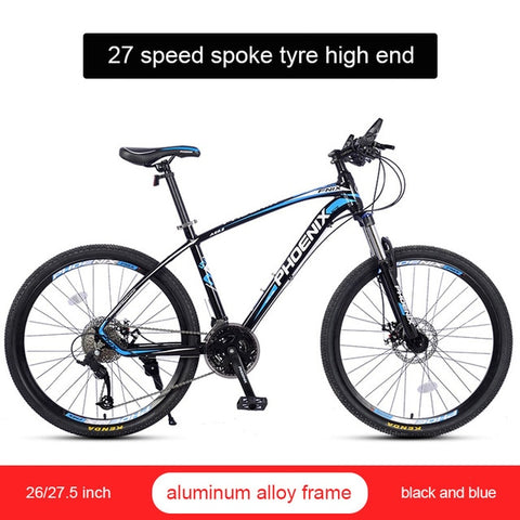 Phoenix 26''27.5''Student off-road Cycling Bike Mountain Bike 27 Speed Mens Women Steel Bicycle MTB Suspension Fork Bicycle